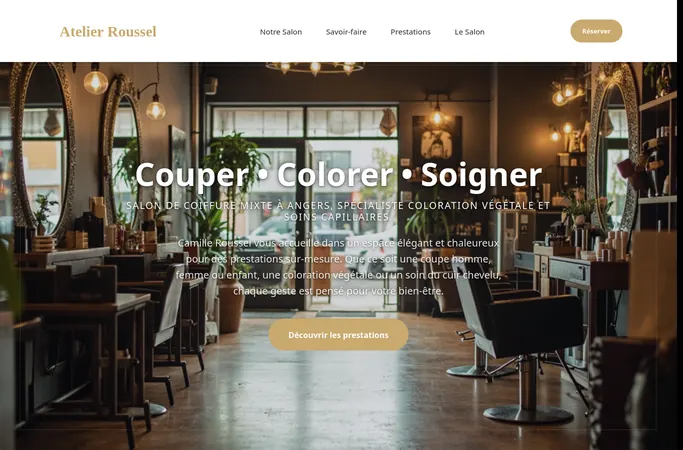 Forhåndsvisning av forsiden til demo-coiffeur.agentwealthy.com